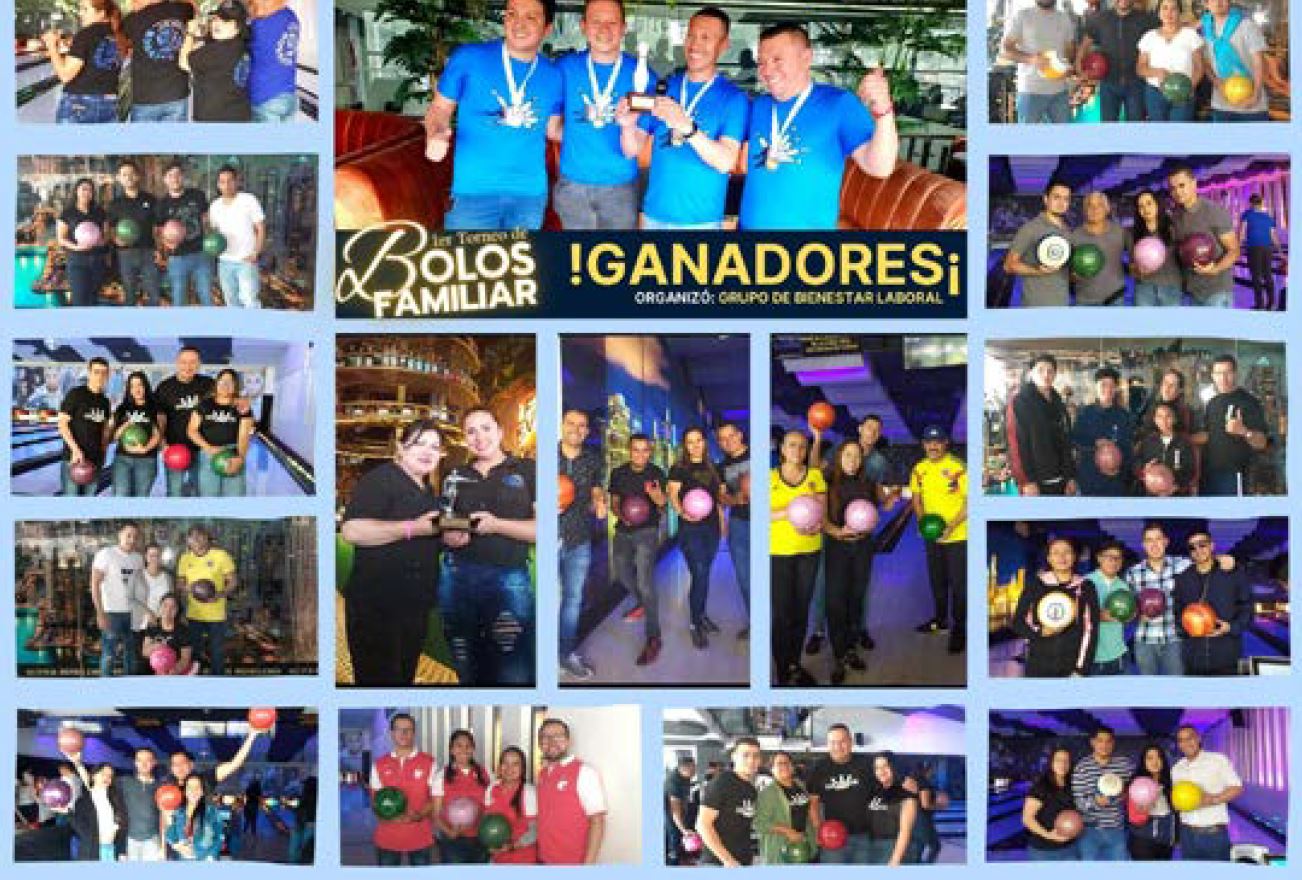 Collage del Primer Torneo de Bolos Familiar